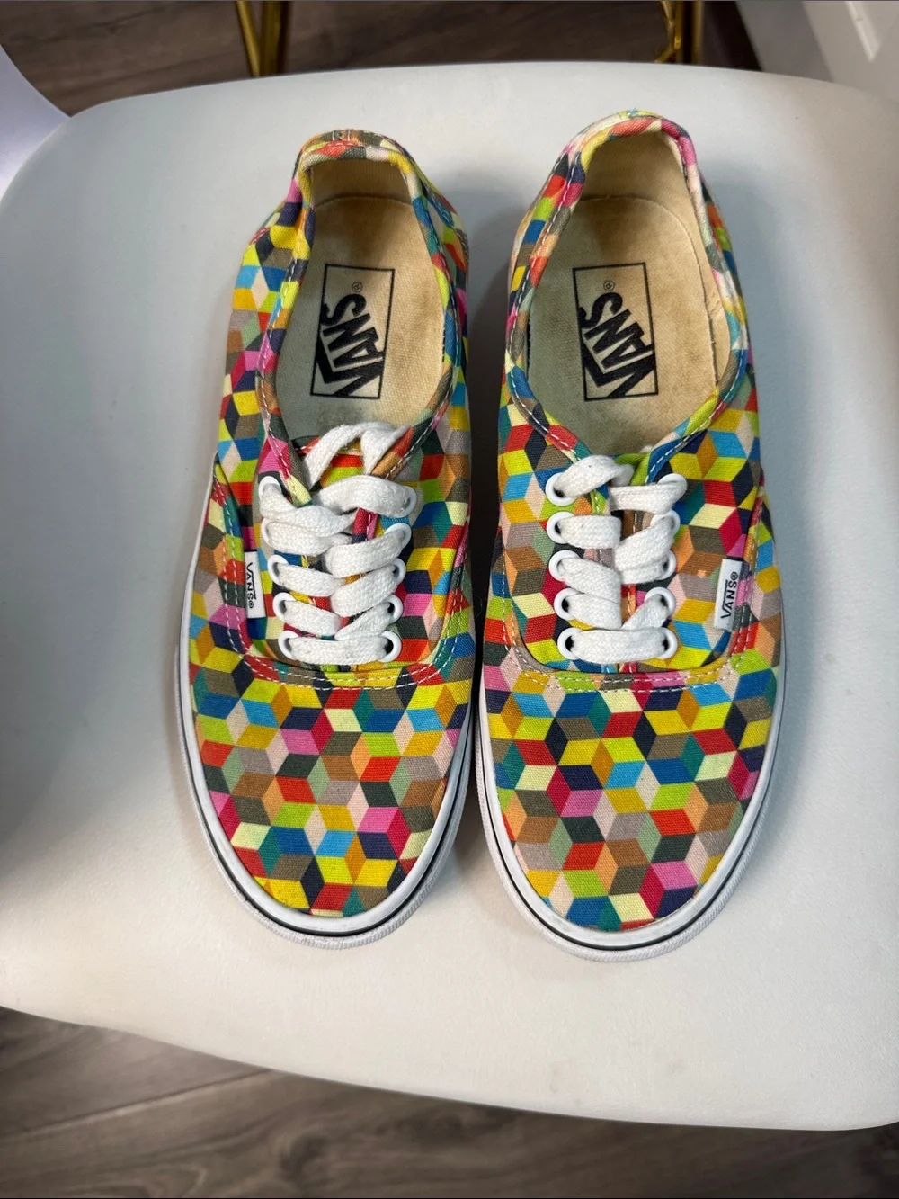Vans Multicolor Geometric Canvas Sneakers in Yellow, Blue, Green, Pink